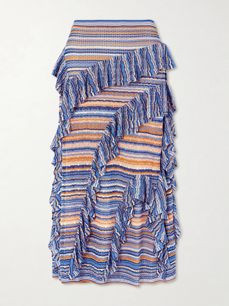  Ulla Johnson Ulla Johnson - Delila Ruffle Knit Skirt - Orange 
