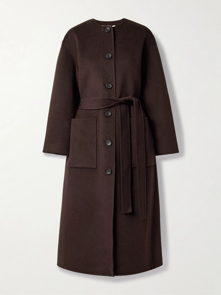  Ulla Johnson Ulla Johnson - Fernanda Belted Wool-blend Felt Coat - Brown 