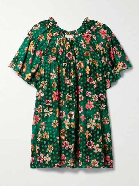  Ulla Johnson Ulla Johnson - Gallia Printed Cotton-blend Voile Mini Dress - Green 