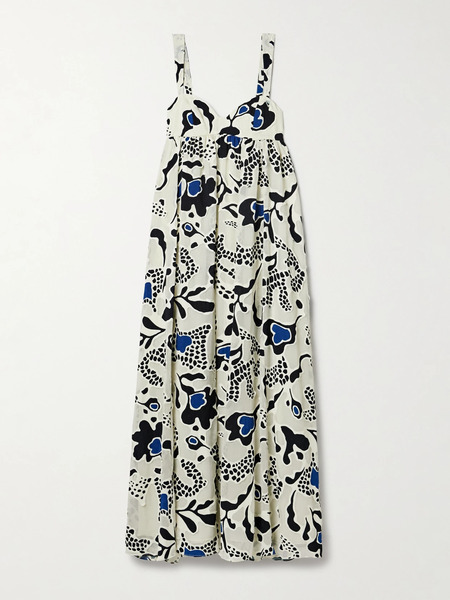  Ulla Johnson Ulla Johnson - Leilani Appliquéd Printed Crepe Maxi Dress - Off-white 