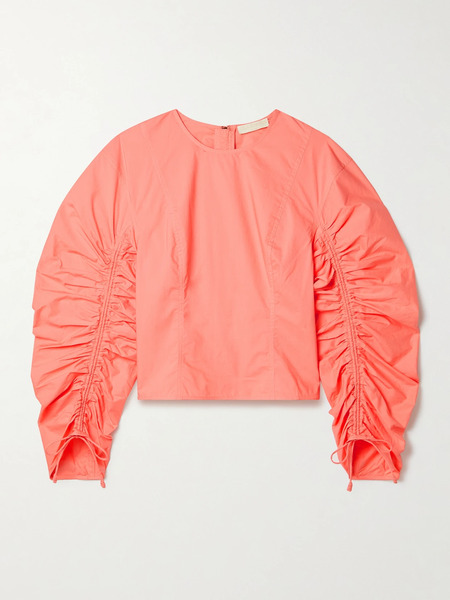  Ulla Johnson Ulla Johnson - Lorna Ruched Cotton-poplin Blouse - Pink 