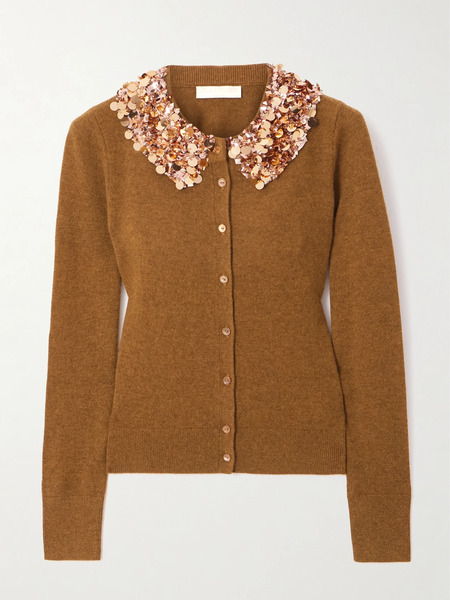  Ulla Johnson Ulla Johnson - Margaux Sequin-embellished Cashmere Cardigan - Bronze 