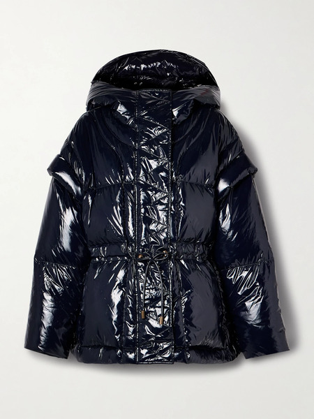  Ulla Johnson Ulla Johnson - Rhodes Convertible Hooded Padded Quilted Glossed-shell Jacket - Navy 