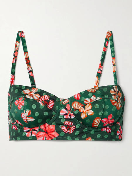  Ulla Johnson Ulla Johnson - Zahara Printed Underwired Bikini Top - Green 