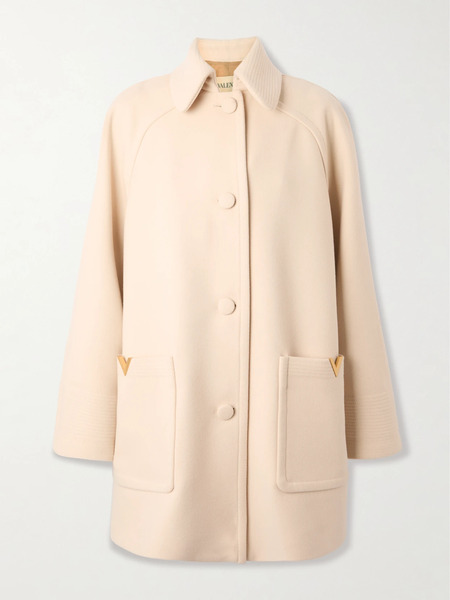  Valentino Garavani Valentino Garavani - Embellished Wool Coat - Cream 