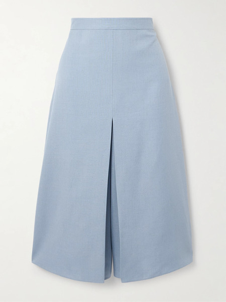  Valentino Garavani Valentino Garavani - Layered Canvas Wide-leg Pants - Blue 