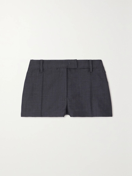  Valentino Garavani Valentino Garavani - Mohair And Wool-blend Shorts - Gray 