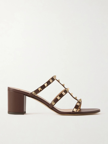  Valentino Garavani Valentino Garavani - Rockstud 60 Leather Sandals - Brown 