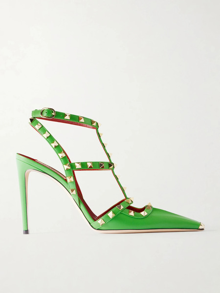  Valentino Garavani Valentino Garavani - Rockstud Patent-leather Pumps - Green 