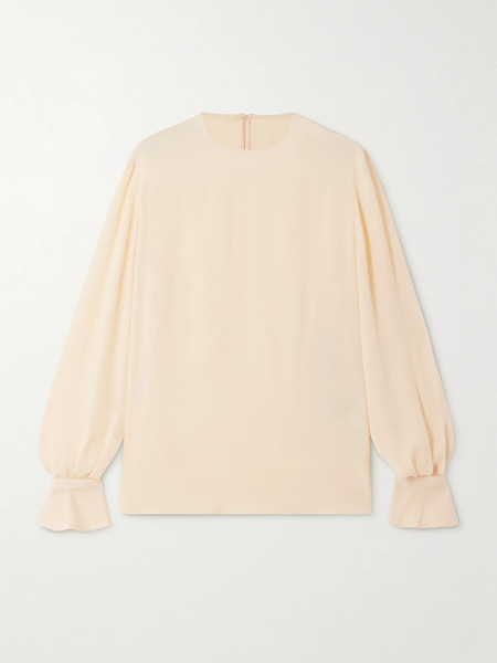  Valentino Garavani Valentino Garavani - Ruffled Silk Blouse - Cream 