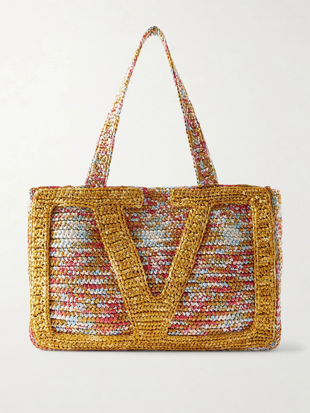  Valentino Garavani Valentino Garavani - Viva Superstar Crocheted Raffia Tote - Multi 