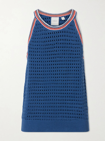 Varley Varley - Aberg Crochet-knit Cotton Tank - Blue 