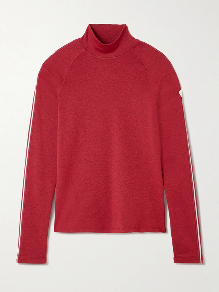  Varley Varley - Always Warm Appliquéd Striped Grosgrain-trimmed Jersey Base Layer - Red 
