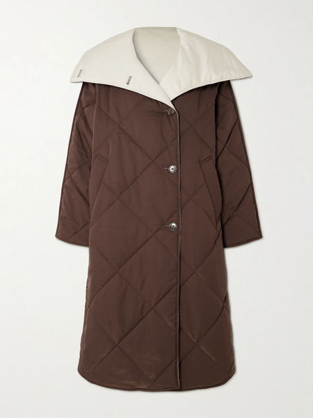  Varley Varley - Annalise Reversible Quilted Lyocell-blend Coat - Brown 