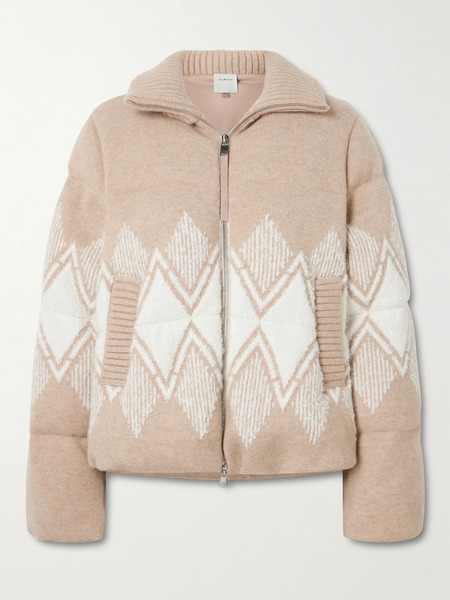  Varley Varley - Belinda Padded Fair Isle Knitted Jacket - Light Brown 