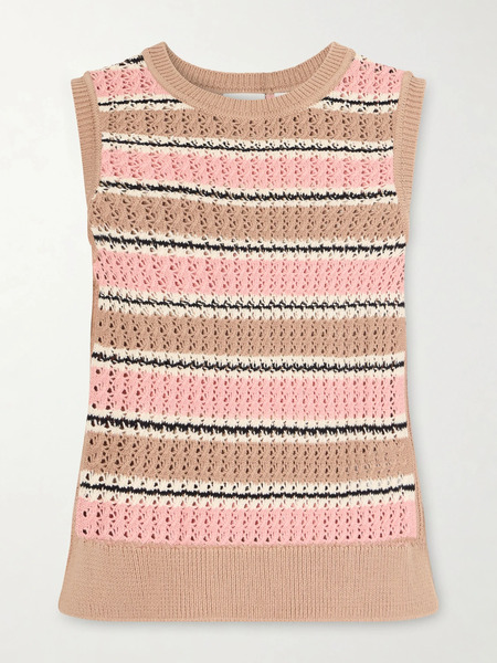 Varley Varley - Deeley Striped Crochet Cotton Vest - Multi 