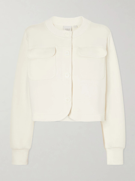  Varley Varley - Hartwell Cropped Doublesoft™ Jersey Cardigan - Cream 