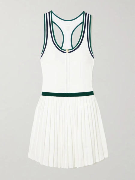  Varley Varley - Jane Court Pleated Stretch-jersey Mini Dress - White 