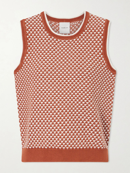  Varley Varley - Jenson Two-tone Knitted Cotton Vest - Red 