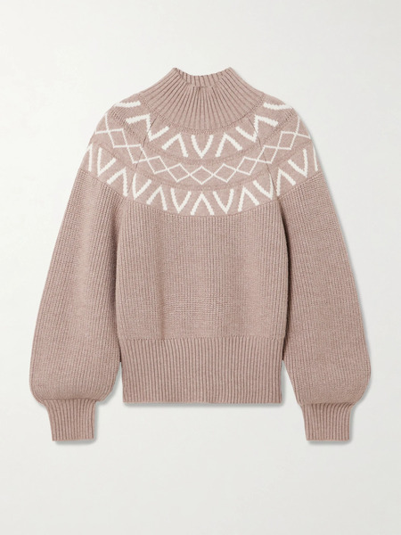  Varley Varley - Marcie Fair Isle Knitted Sweater - Light Brown 