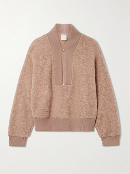  Varley Varley - Mumford Recycled-fleece Half-zip Sweatshirt - Light Brown 