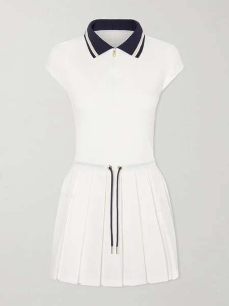  Varley Varley - Nico Pleated Pointelle-jersey Dress - White 