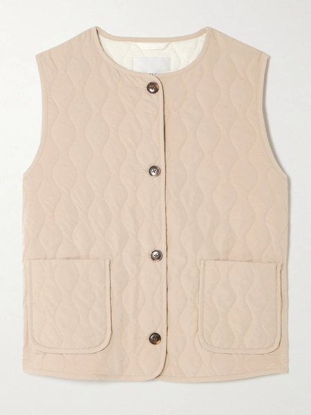  Varley Varley - Quilted Padded Twill Vest - Beige 