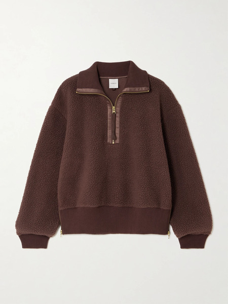  Varley Varley - Roselle Recycled Fleece Half-zip Sweater - Burgundy 