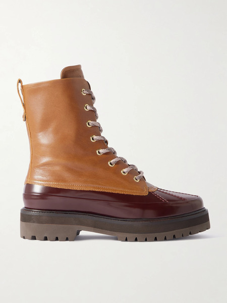  Varley Varley - Silo Topstitched Paneled Leather Ankle Boots - Camel 