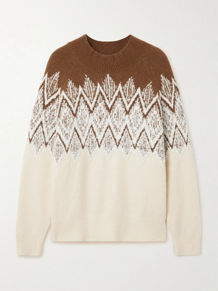  Varley Varley - Siren Fair Isle Knitted Sweater - Brown 