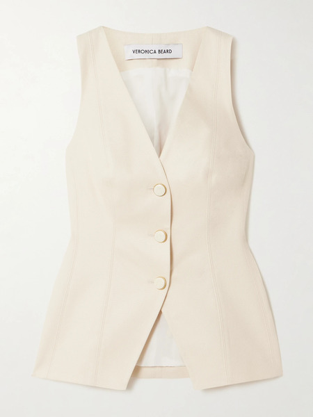  Veronica Beard Veronica Beard - Avalina Lyocell-blend Vest - Ecru 