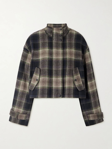  Veronica Beard Veronica Beard - Bateman Checked Wool-blend Jacket - Blue 
