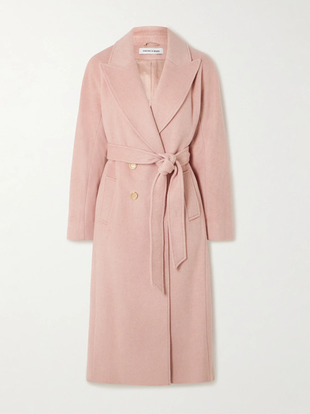  Veronica Beard Veronica Beard - Della Double-breasted Woven Coat - Blush 