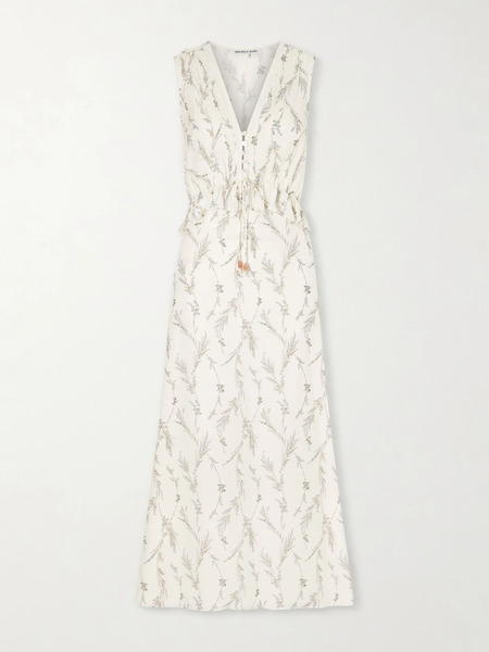  Veronica Beard Veronica Beard - Dominik Floral-print Cotton And Silk-blend Maxi Dress - Ecru 