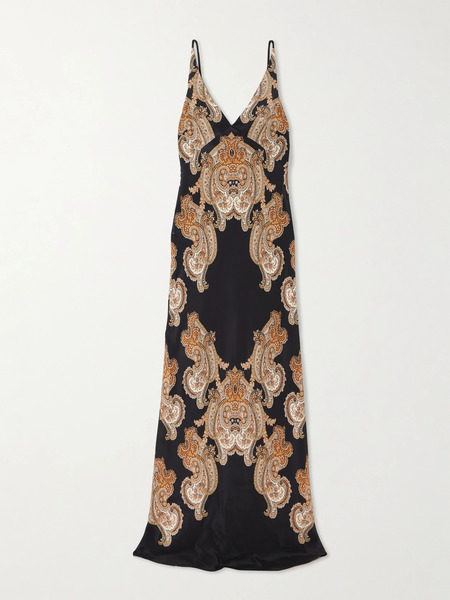  Veronica Beard Veronica Beard - Donelle Paisley-print Silk-blend Satin Maxi Dress - Multi 