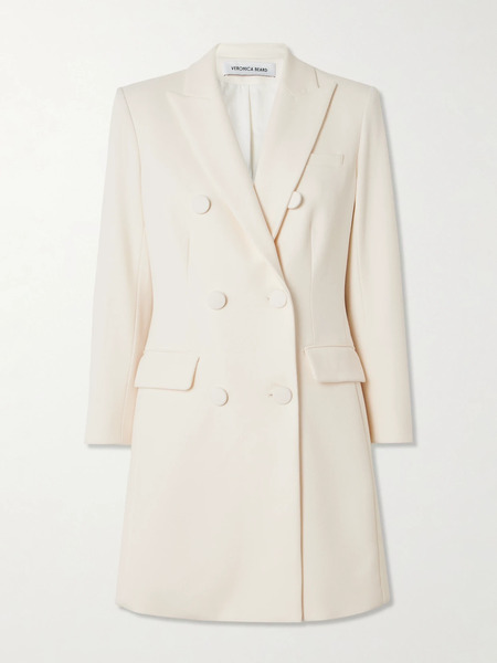  Veronica Beard Veronica Beard - Elianna Double-breasted Crepe Mini Dress - Ivory 