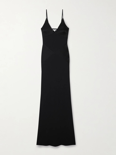  Veronica Beard Veronica Beard - Francis Crepe And Satin Maxi Dress - Black 