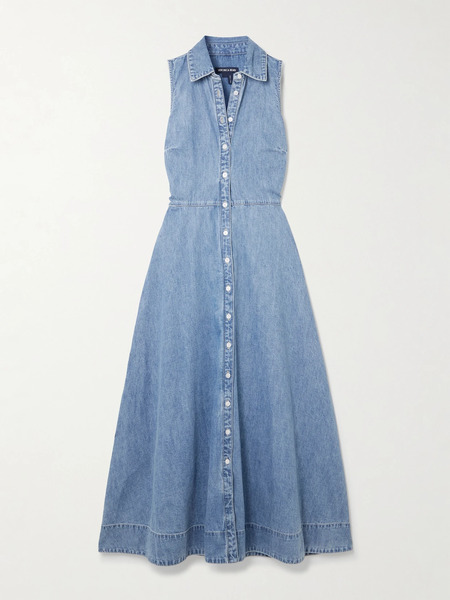  Veronica Beard Veronica Beard - Fuller Denim Midi Shirt Dress - Blue 