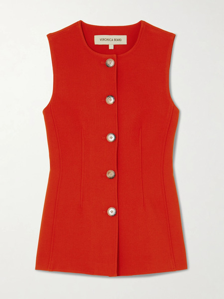  Veronica Beard Veronica Beard - Jessup Crepe Vest - Red 