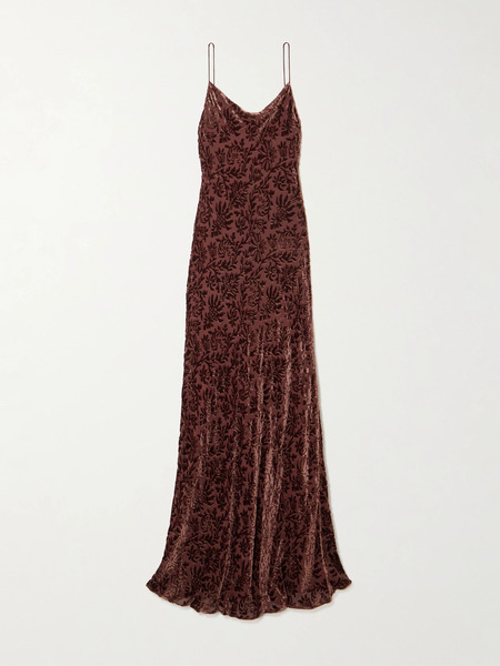  Veronica Beard Veronica Beard - Jolynn Devoré-velvet Maxi Dress - Plum 