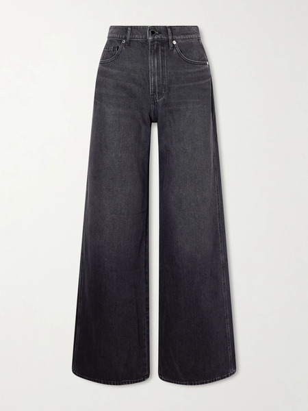  Veronica Beard Veronica Beard - Kasey Mid-rise Wide-leg Jeans - Dark Gray 