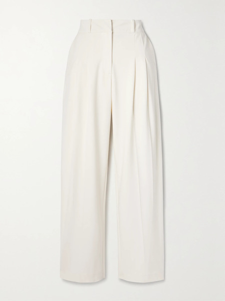  Veronica Beard Veronica Beard - Lagarde Pleated Crepe Wide-leg Pants - Off-white 