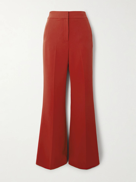  Veronica Beard Veronica Beard - Lebone Pleated Crepe Straight-leg Pants - Red 