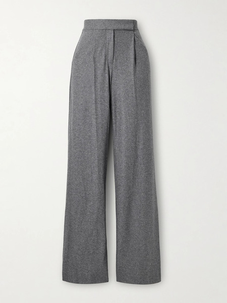  Veronica Beard Veronica Beard - Marbeau Pleated Woven Straight-leg Pants - Gray 