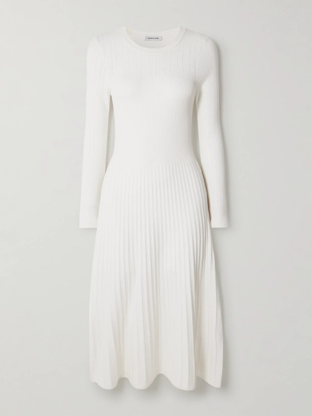  Veronica Beard Veronica Beard - Nami Pointelle-knit Midi Dress - Off-white 