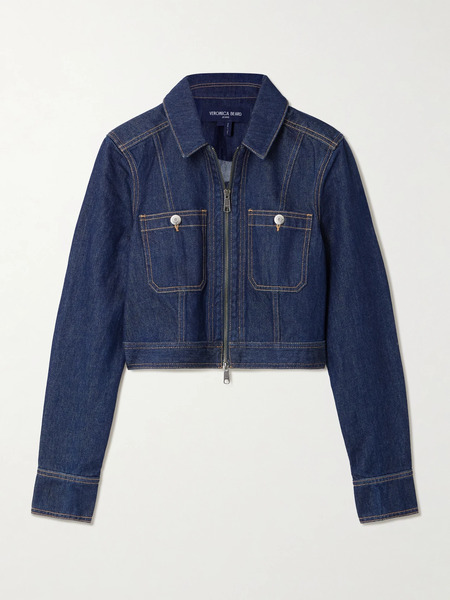  Veronica Beard Veronica Beard - Patty Cropped Denim Jacket - Navy 