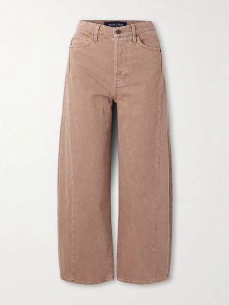  Veronica Beard Veronica Beard - Ryder Cropped High-rise Barrel-leg Jeans - Tan 