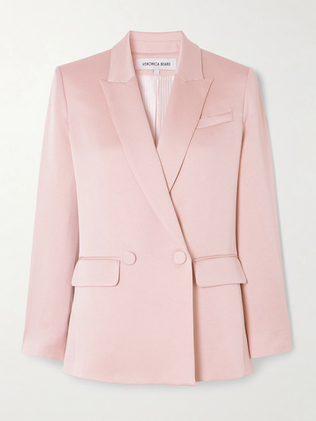  Veronica Beard Veronica Beard - Sevyn Dickey Double-breasted Crepe Blazer - Pink 