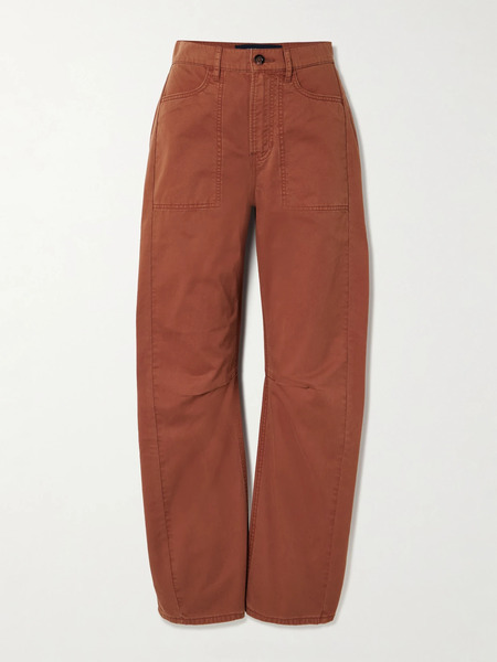  Veronica Beard Veronica Beard - Sloan Cotton-twill Barrel-leg Cargo Pants - Red 