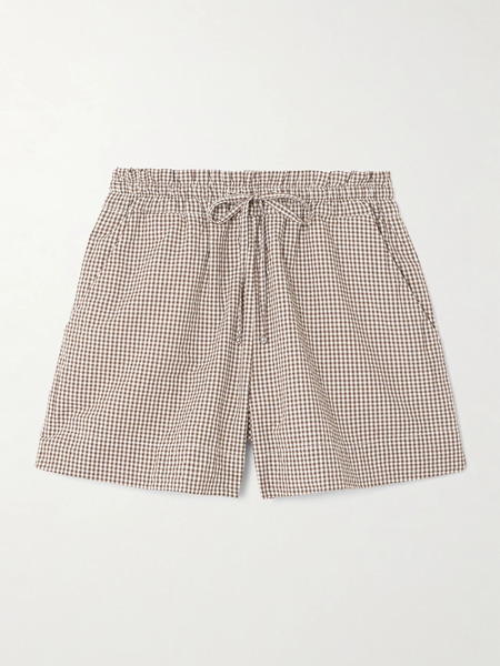  Veronica Beard Veronica Beard - Tjana Gingham Cotton-blend Shorts - Taupe 